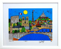 Paříž - František R. Čech - signovaný umělecký tisk v rámu